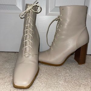 Gold square toe bootie